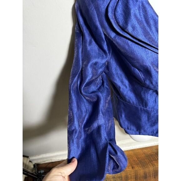 adrianna papell evening essentials Blazer/jacket 3/4” Sleeve. Size 6 Blu… - Picture 2 of 11